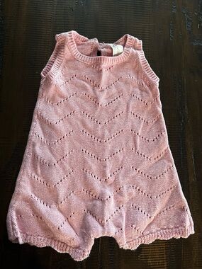 H&M Pink Knit Sleeveless Baby Romper